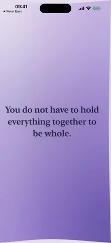 Selune feed in the light theme showing the affirmation "You do not have to hold everything together to be whole."